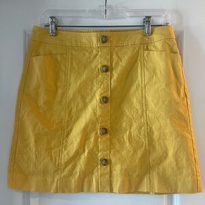 Yellow linen skirt
